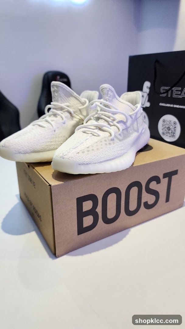 White Adidas Yeezy Boost 350 V2 Sneakers