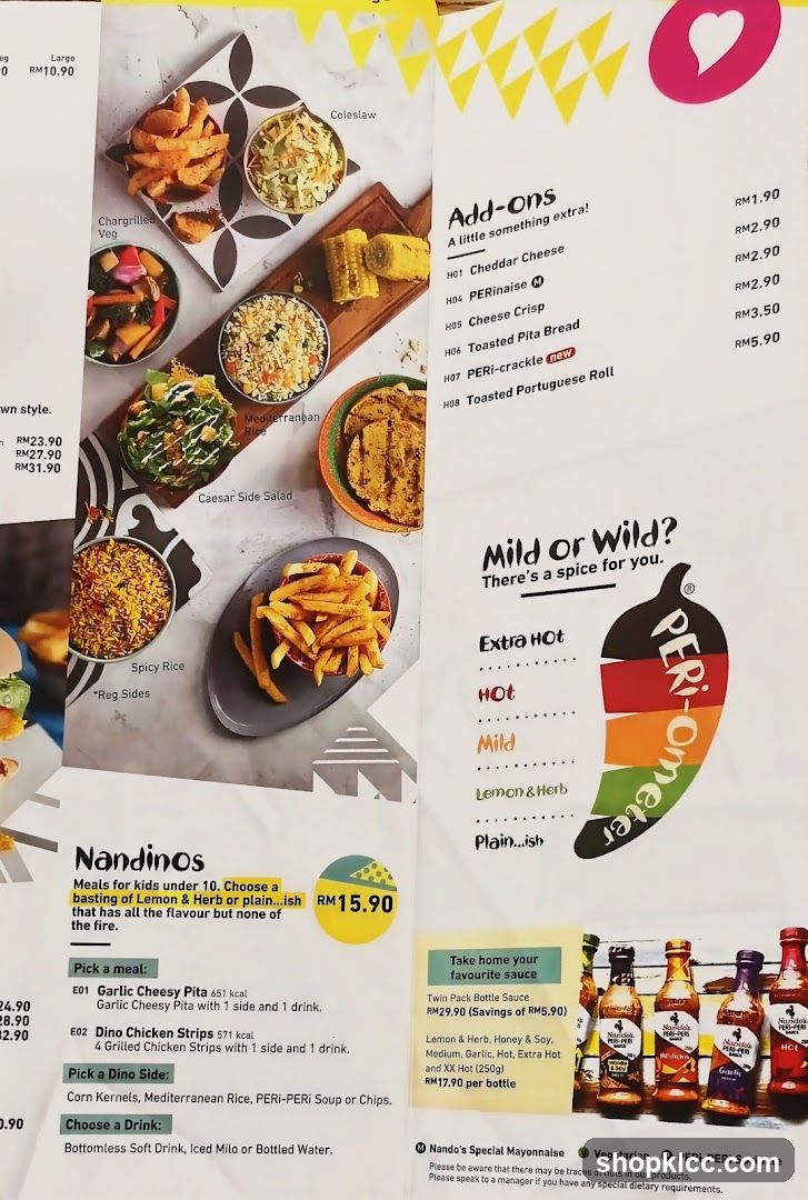 Nando's Menu
