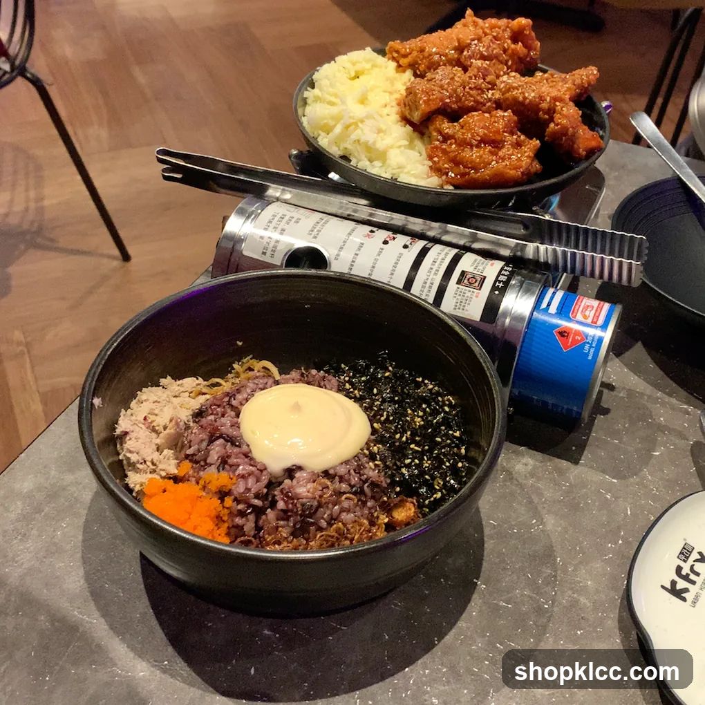 Korean Fried Chicken and Bibimbap