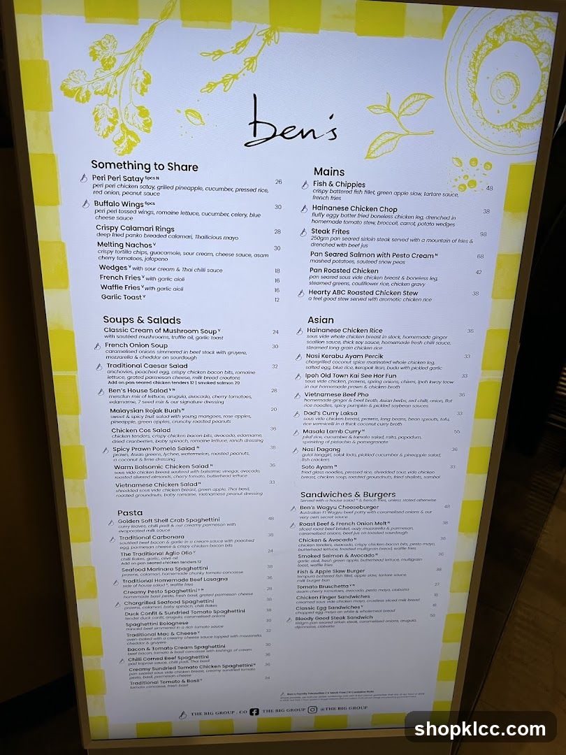 Ben's Menu