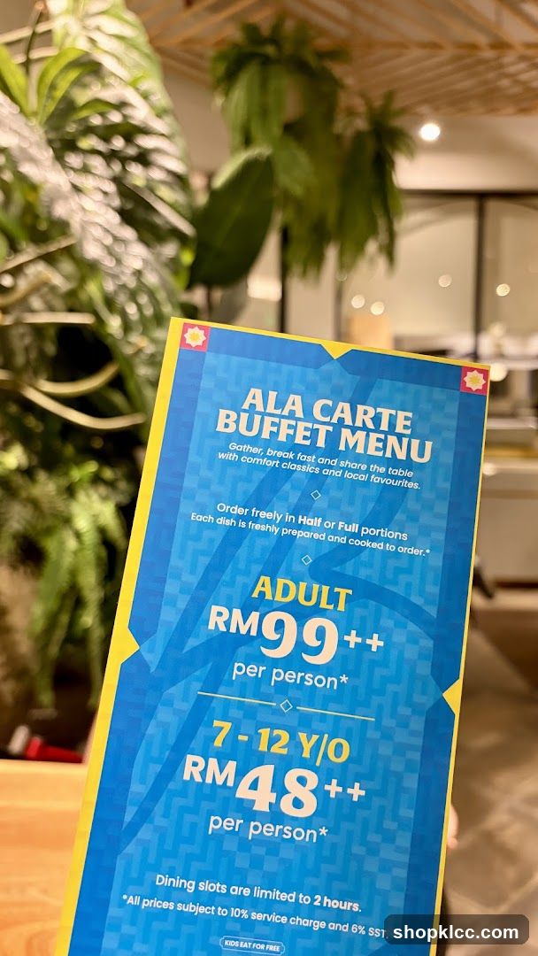 Ala Carte Buffet Menu
