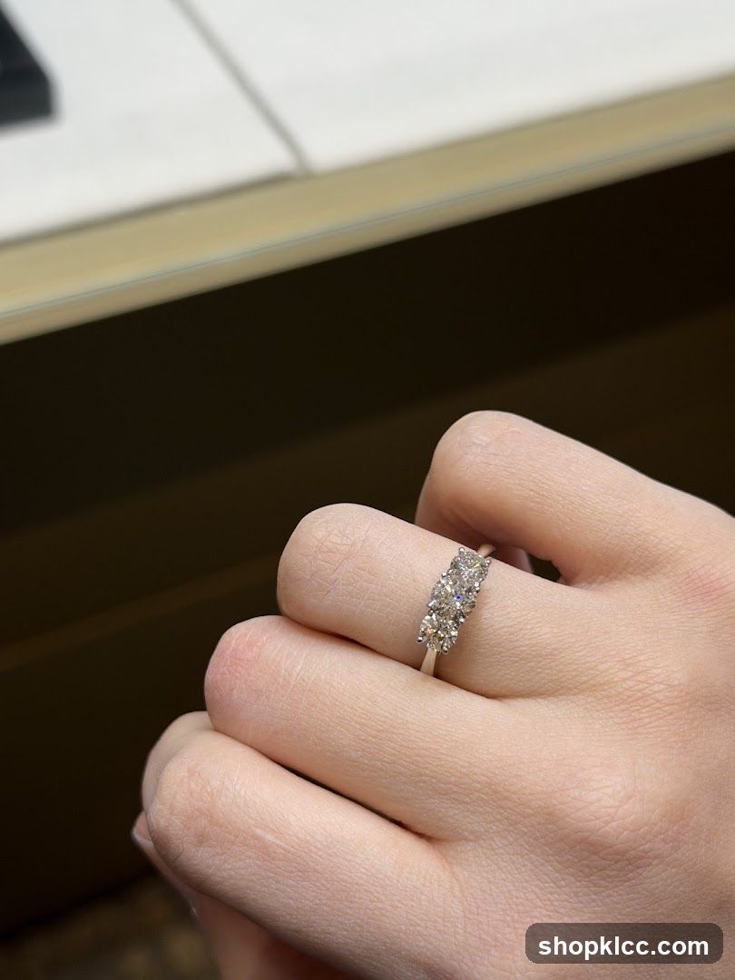 Diamond ring on a hand