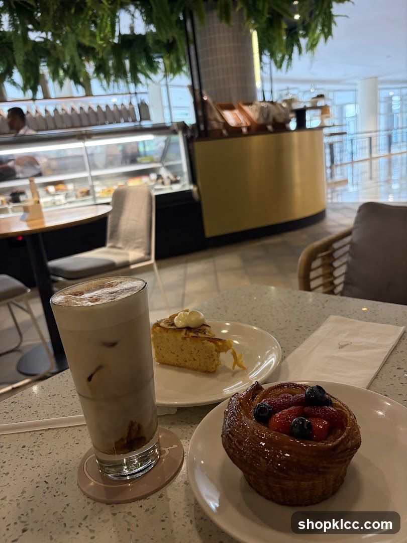 Cafe Table with Pastries and Drink