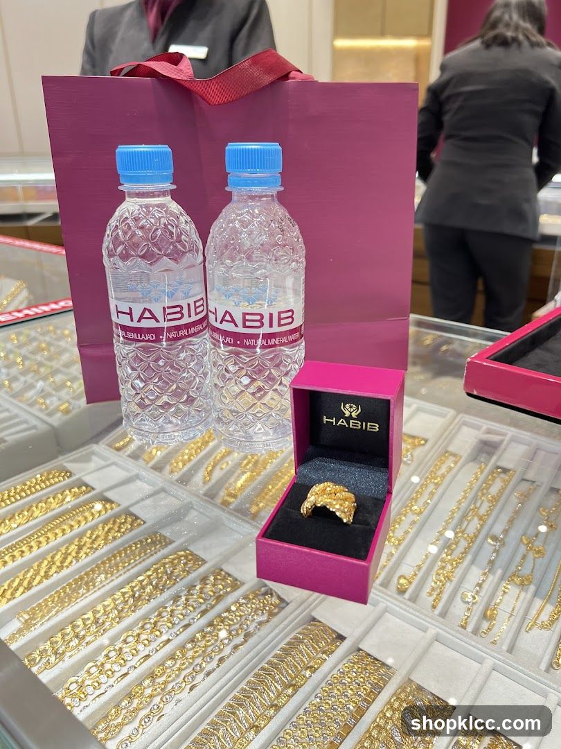 Jewelry Display with Branded Water Bottles