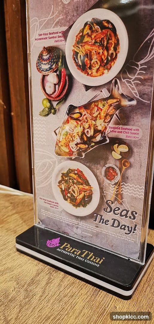 Para Thai Authentic Thai Cuisine Menu