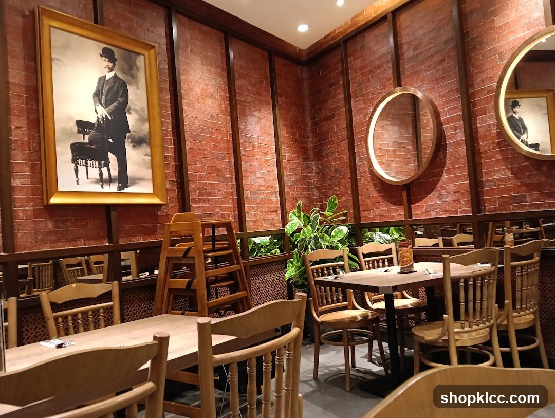 Restaurant Interior with Vintage Portrait