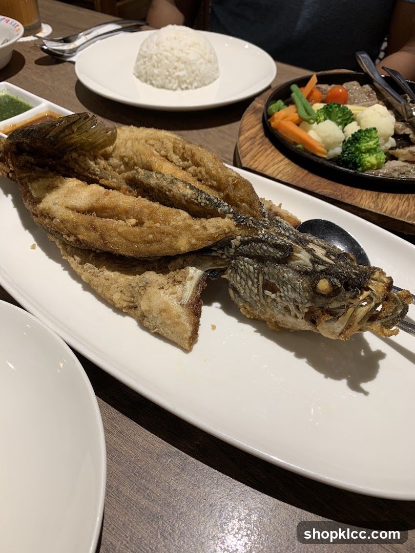 Fried Fish with Rice and Vegetables