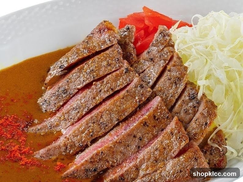 Sliced Steak with Curry Sauce