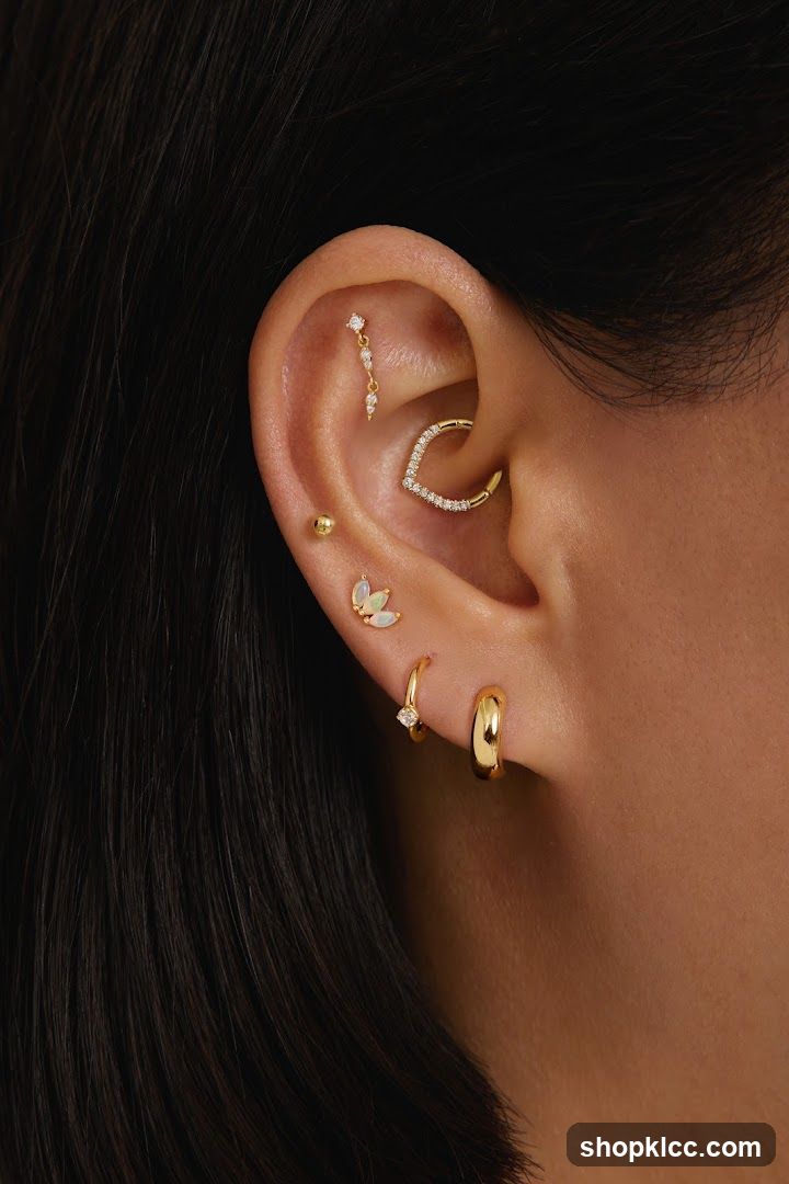 Gold Ear Piercings