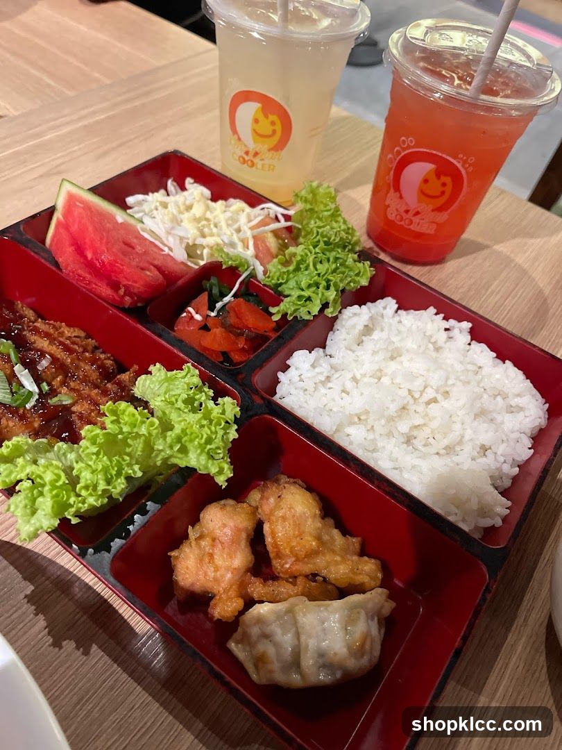 Bento Box Meal with Drinks