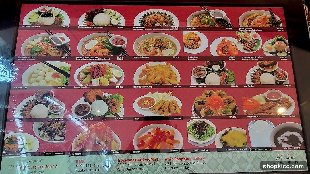 Little Penang Kafe Menu