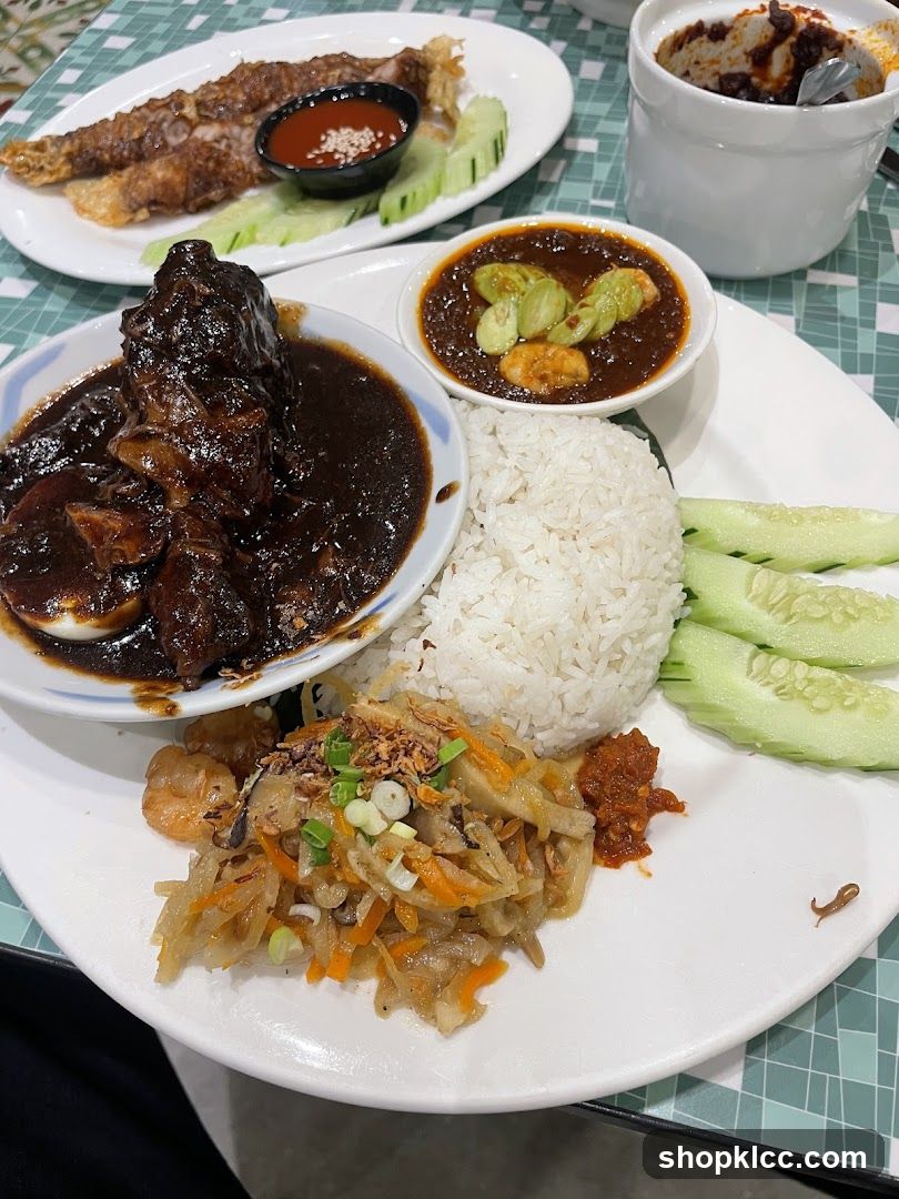Nasi Lemak with Braised Pork and Fried Fish