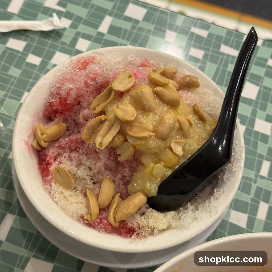 Shaved Ice Dessert with Peanuts and Corn