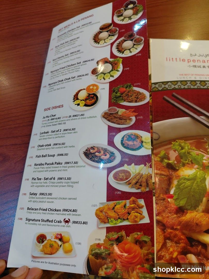 SET MEALS A LA PENANG & SIDE DISHES