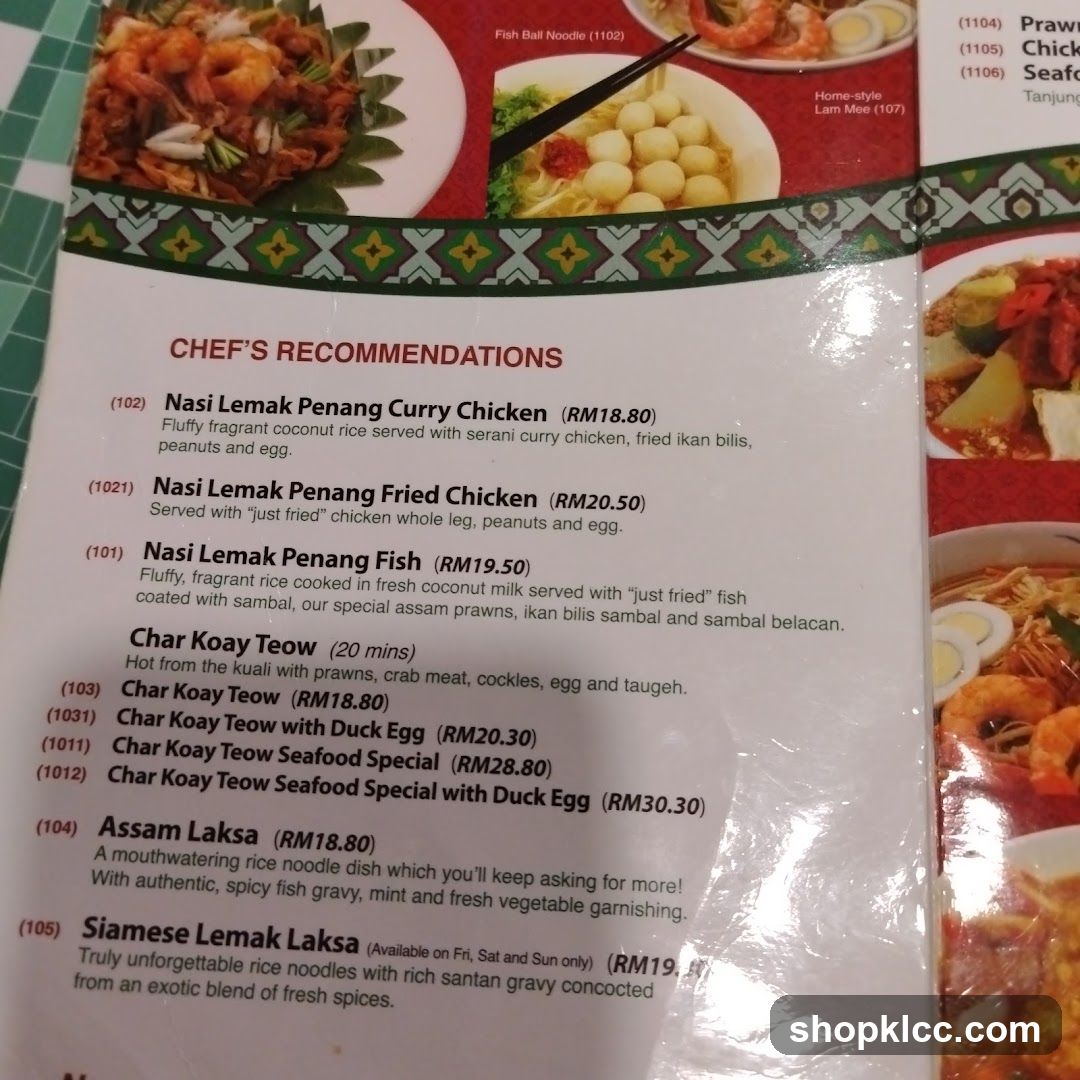 Chef's Recommendations