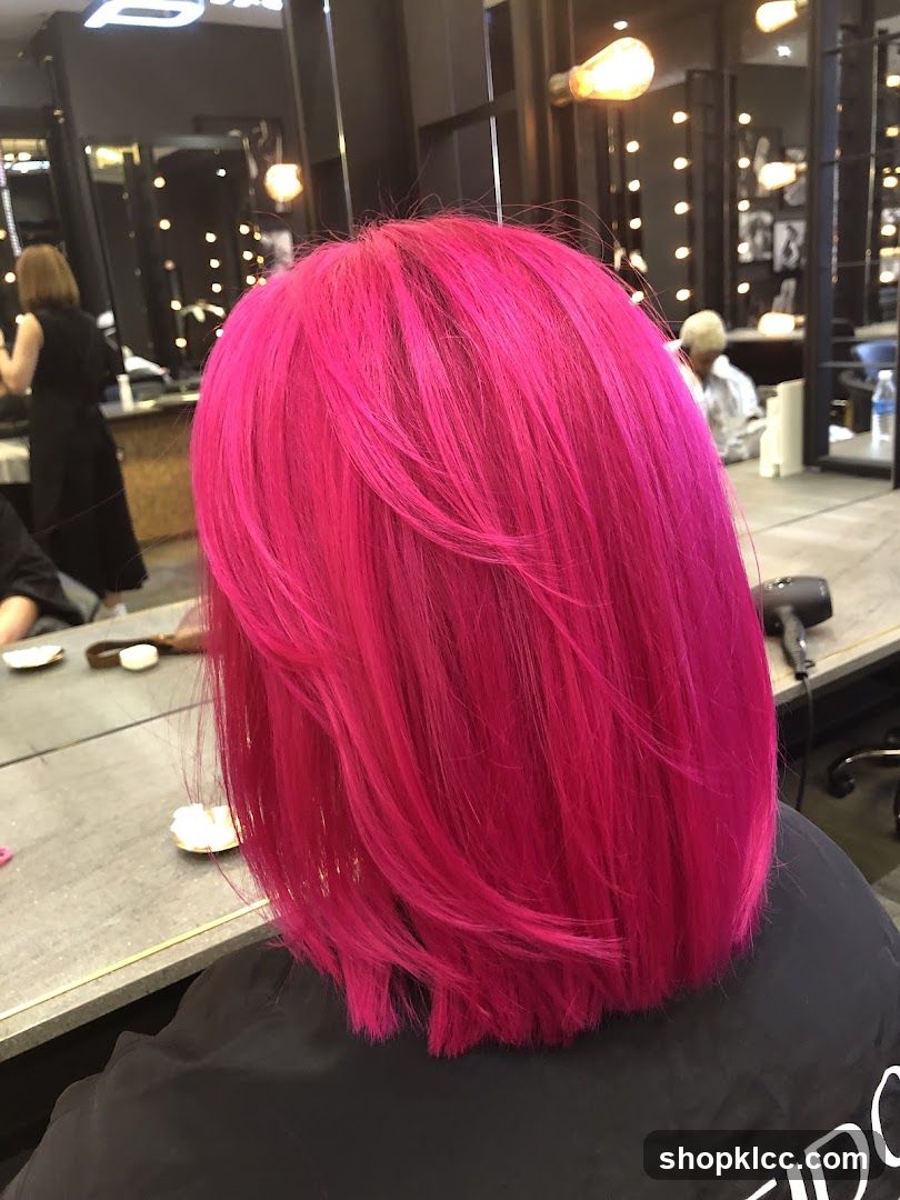 Vibrant Pink Bob Haircut