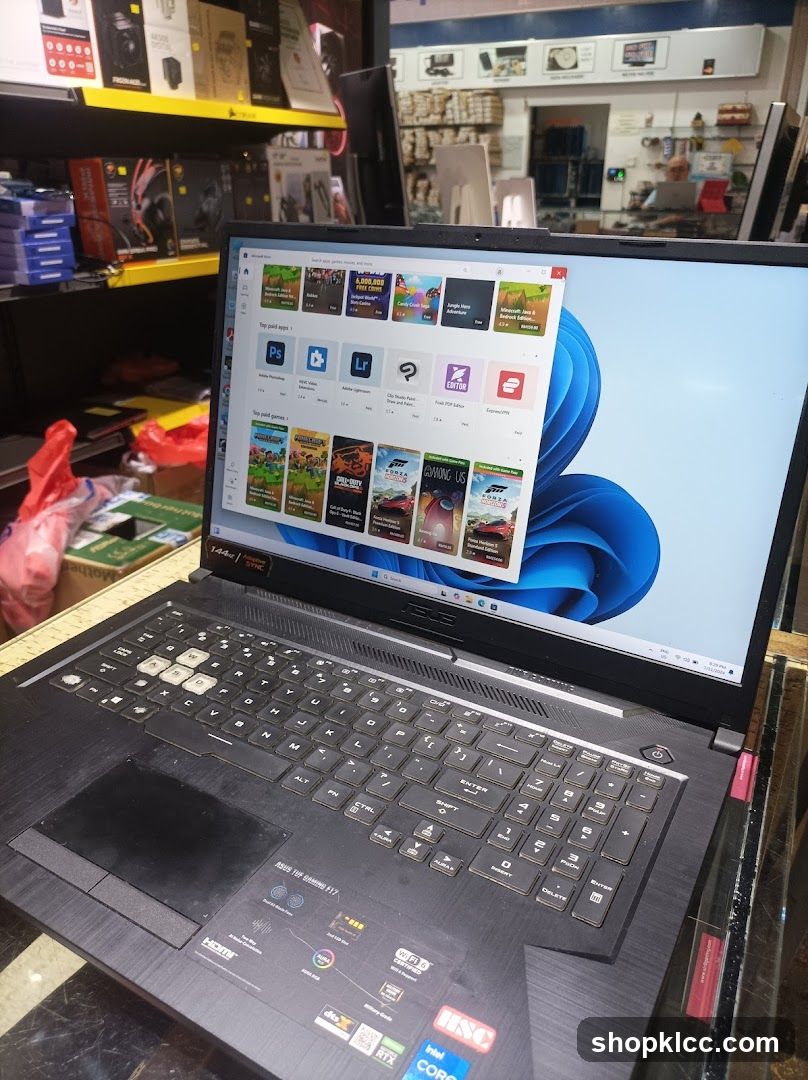 Laptop with App Store Open