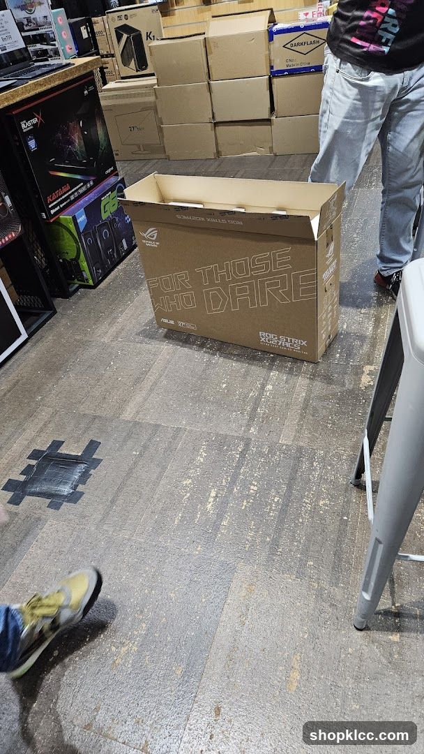 Computer Store Interior with Boxes and Products