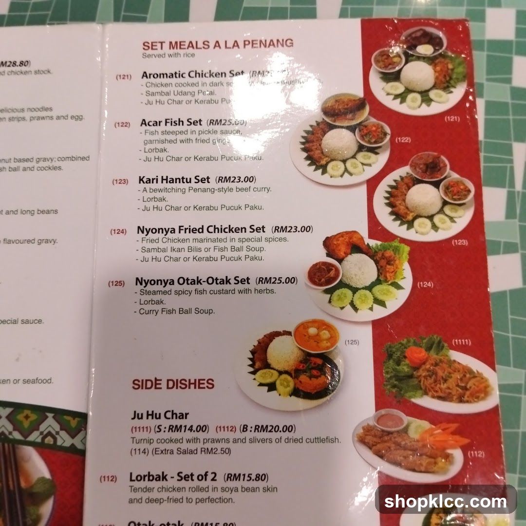 SET MEALS A LA PENANG