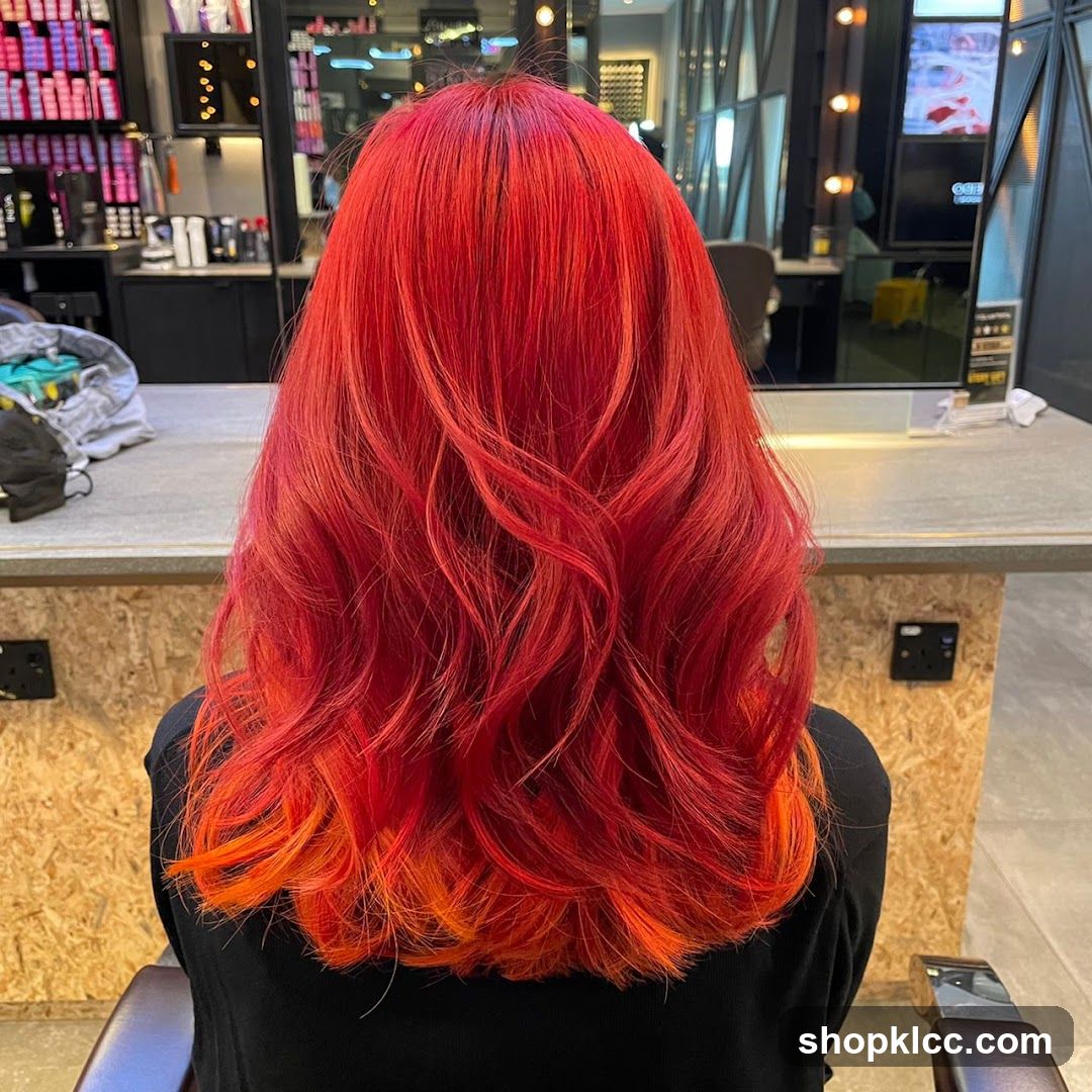 Vibrant Red Ombre Hair