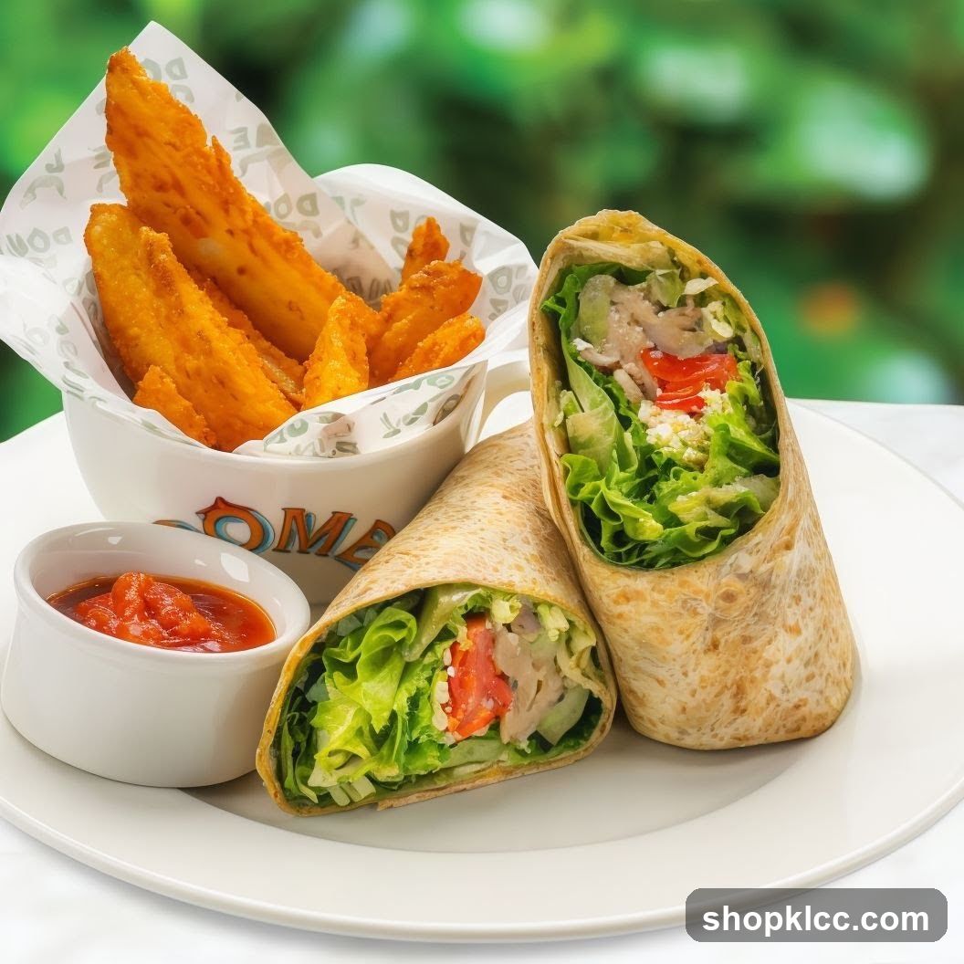 Chicken Wrap with Fries and Salsa