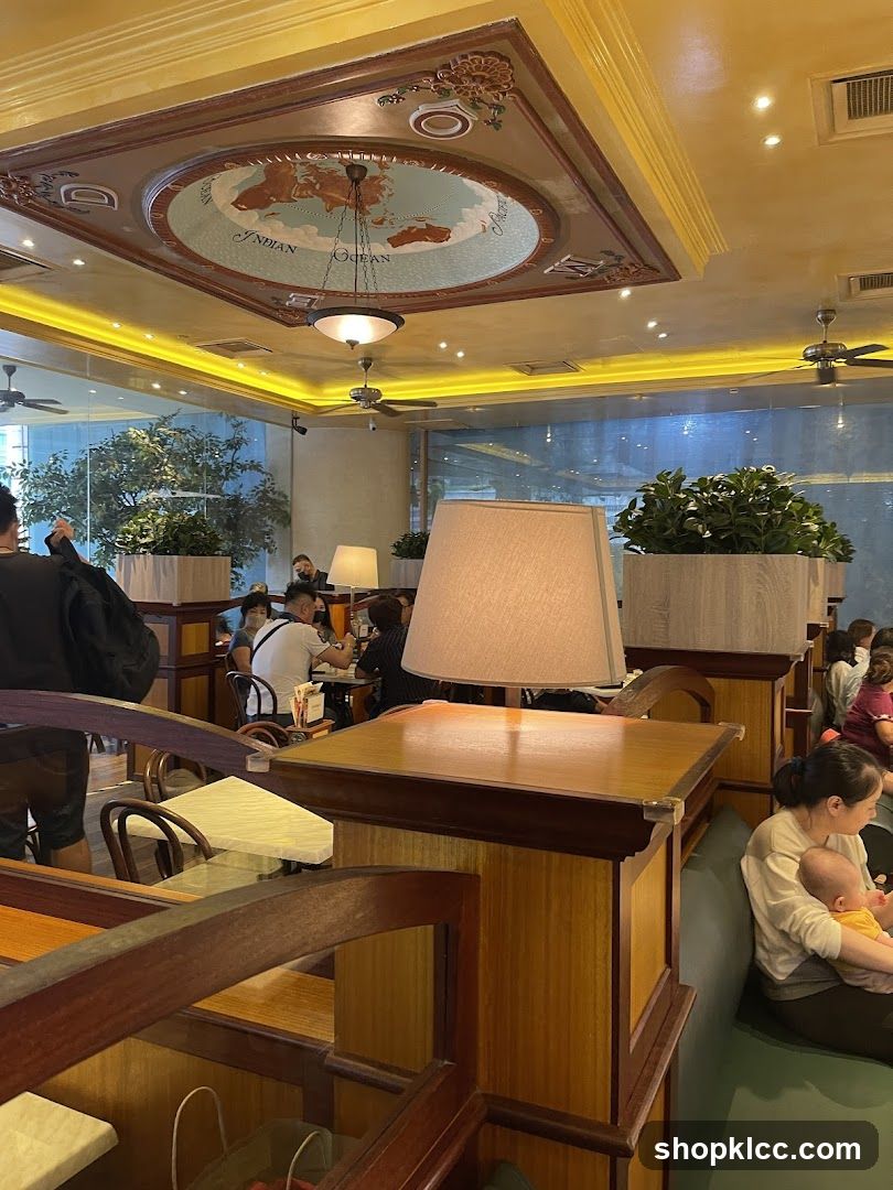 Interior of a restaurant with patrons
