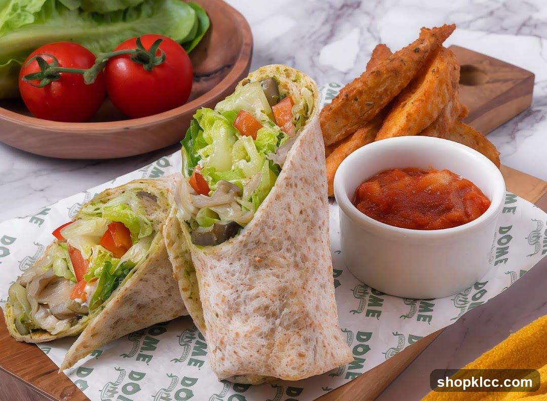 Chicken Wrap with Fries and Salsa