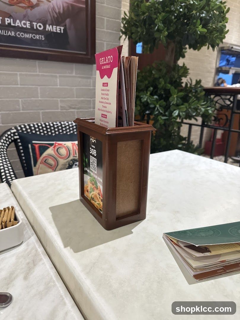 Table Setting with Gelato Menu