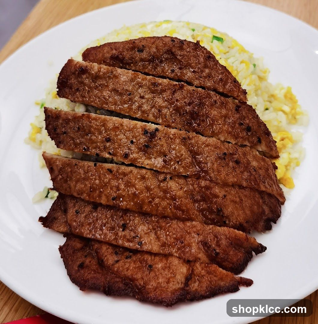 Sliced Pork Chop with Fried Rice