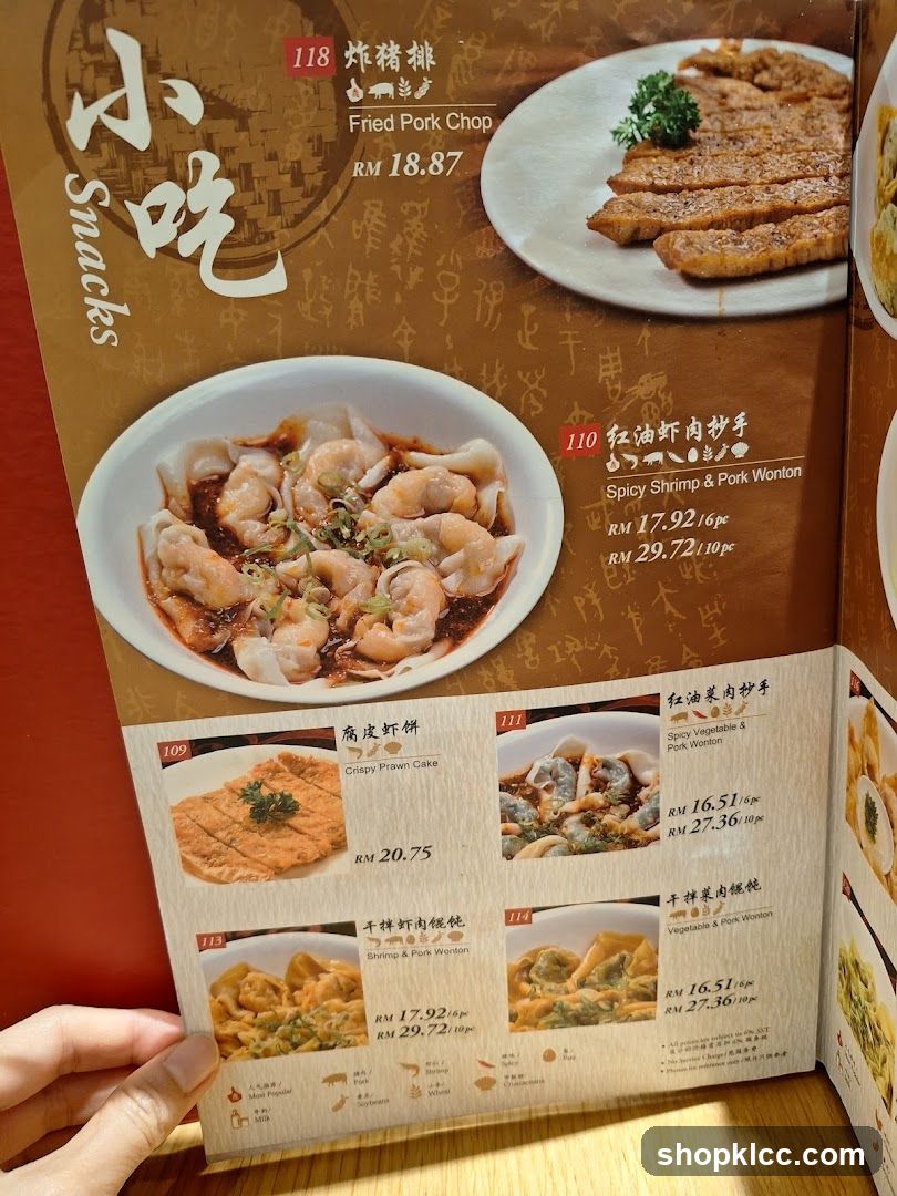 Snacks Menu