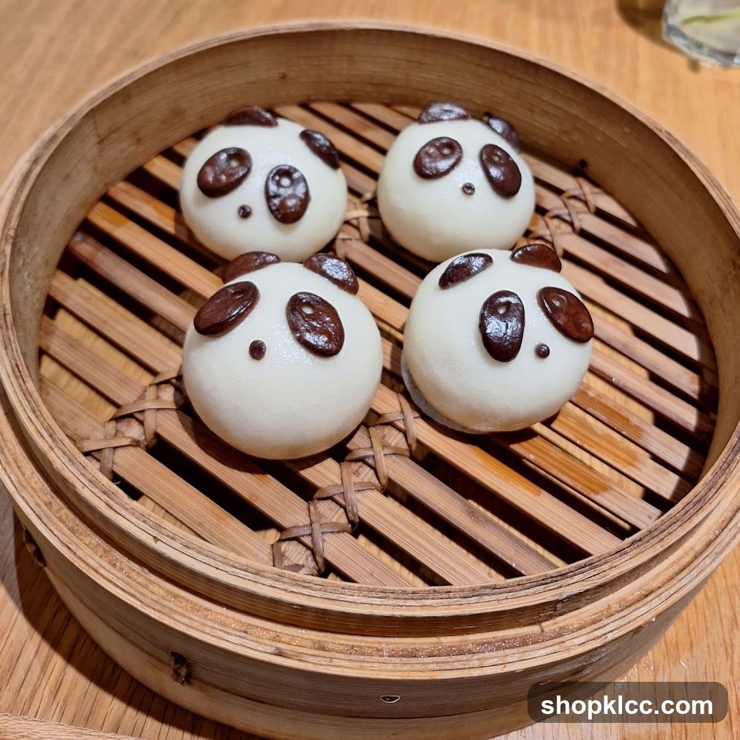 Panda-shaped steamed buns