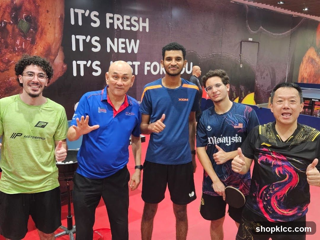 Table Tennis Players Posing