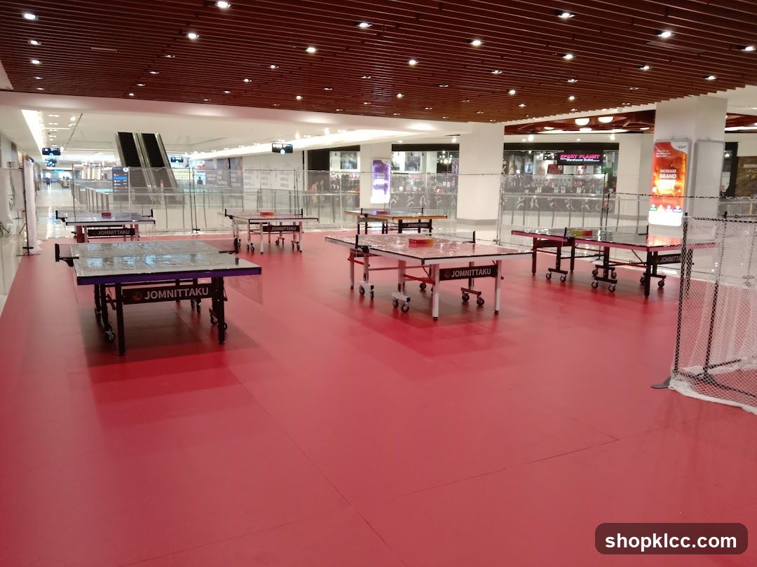 Ping Pong Tables in a Mall