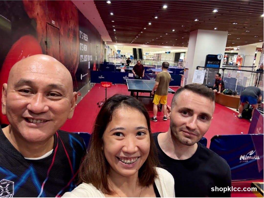 People playing table tennis