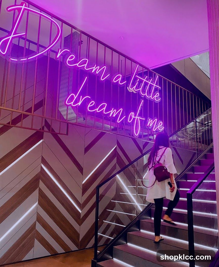 Neon Signage on Staircase