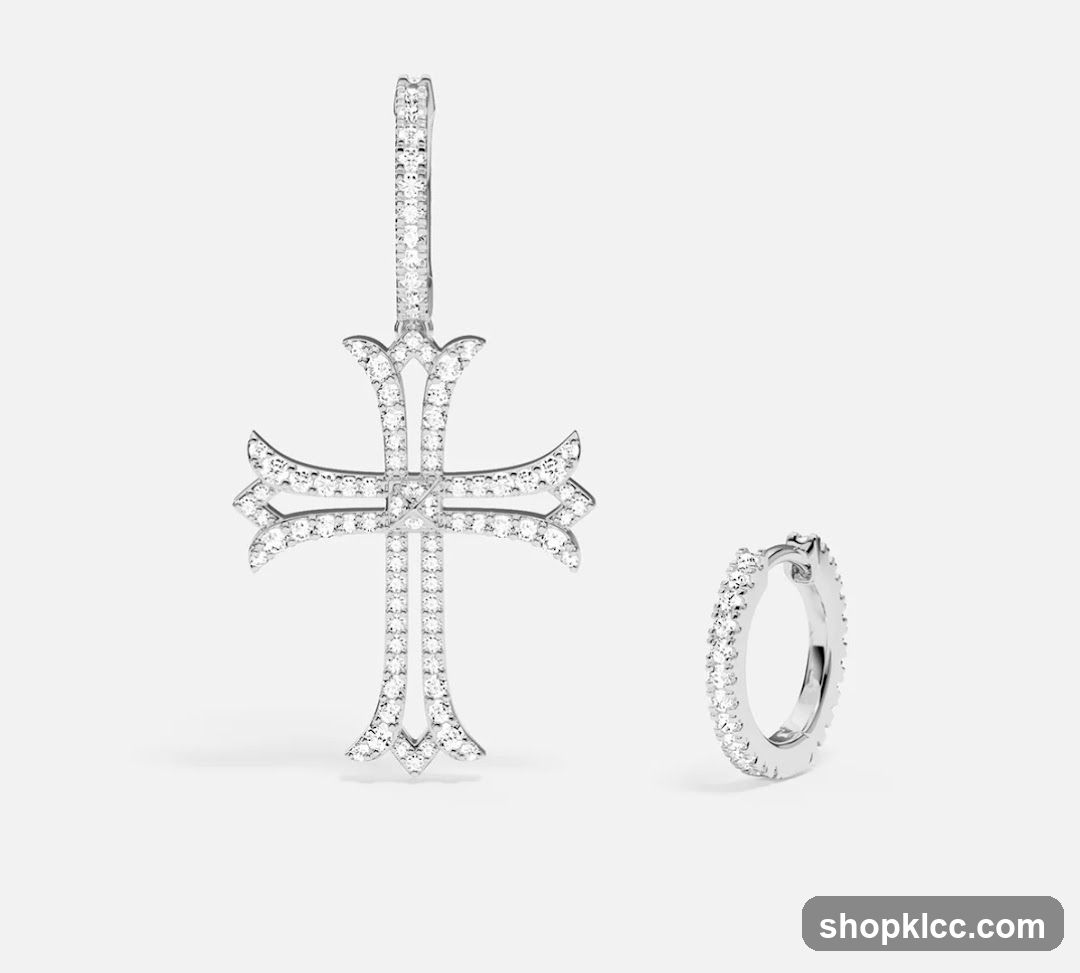 Diamond Cross Earrings