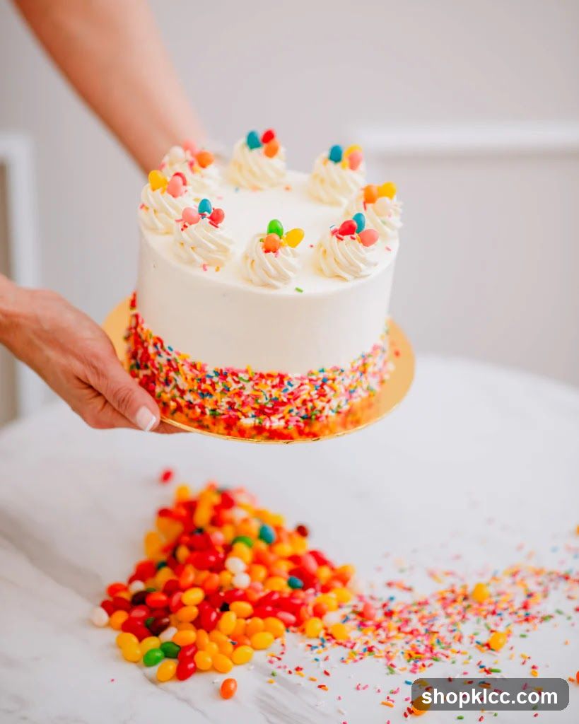Decorated Cake with Sprinkles and Jelly Beans