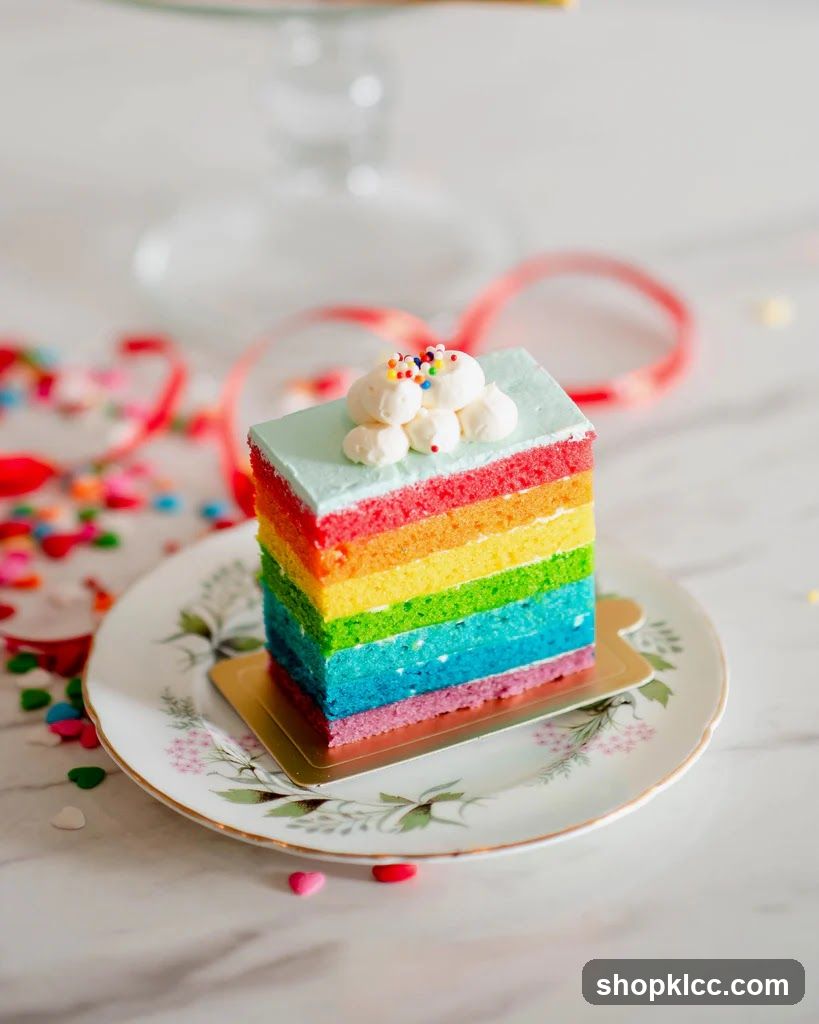 Rainbow Cake Slice