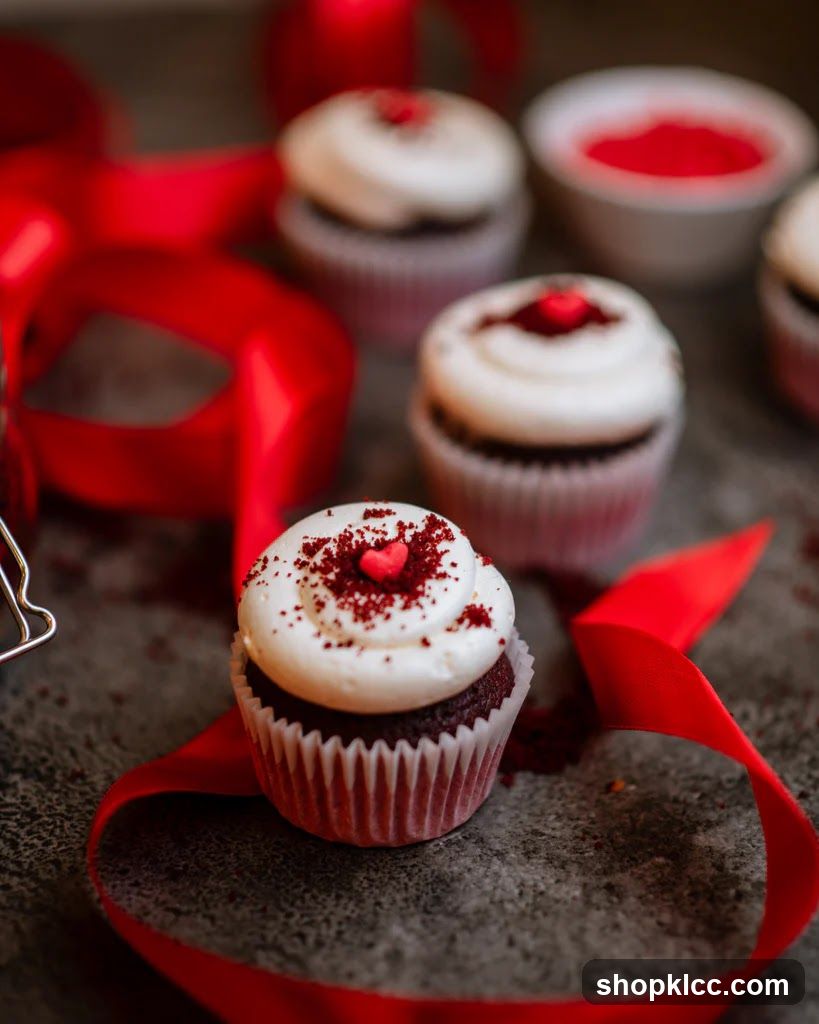 Red Velvet Cupcakes with White Frosting