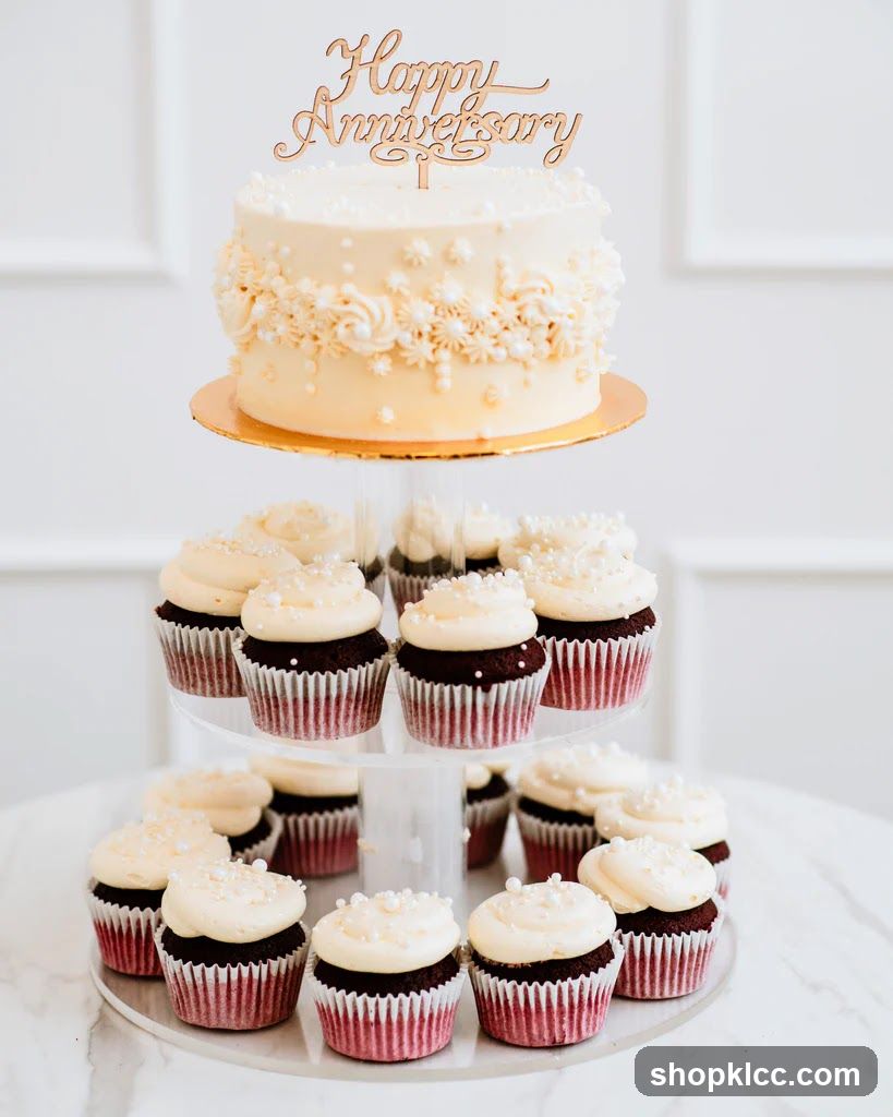 Anniversary Cake and Cupcakes