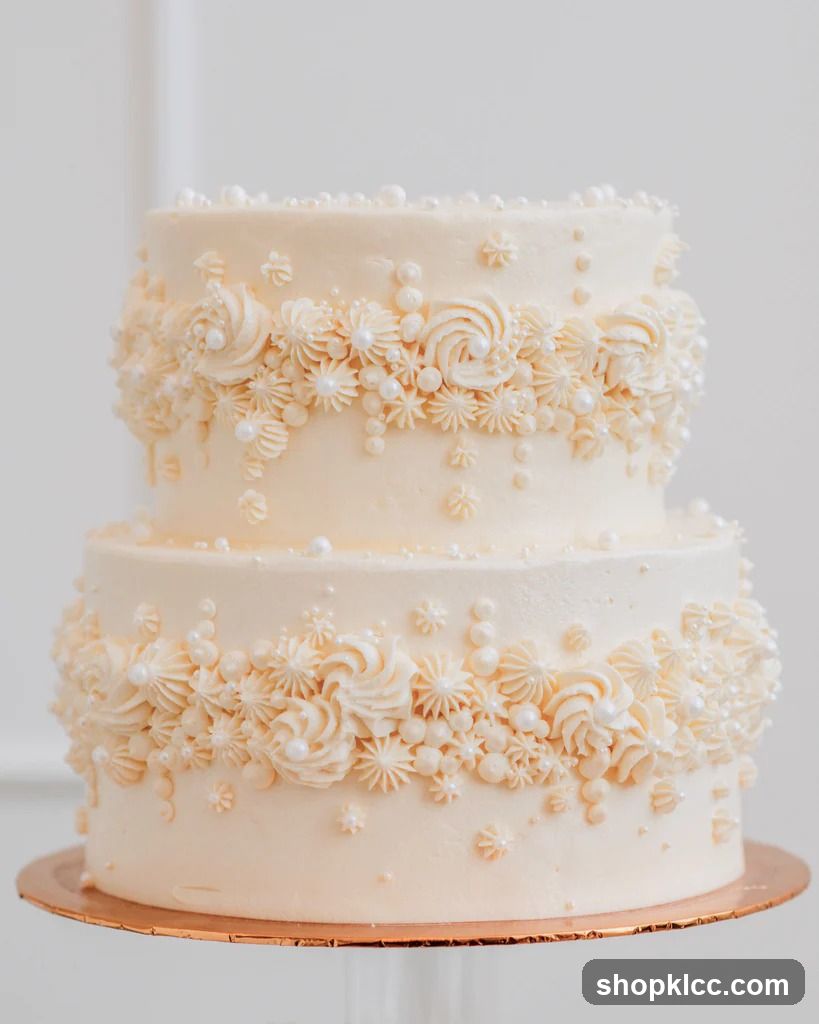 Two-Tiered Cake with Floral Frosting
