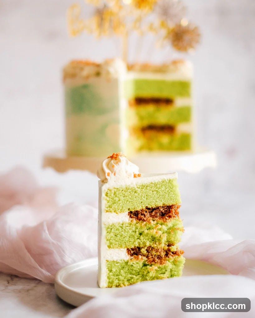 Slice of Pandan Cake