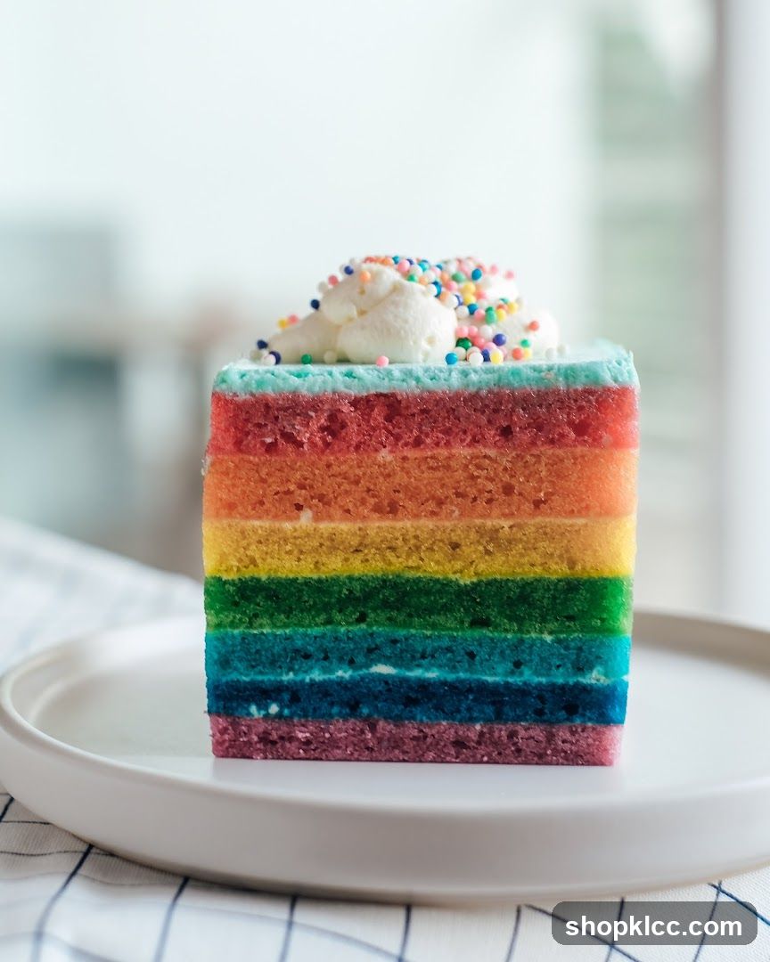 Rainbow Cake Slice