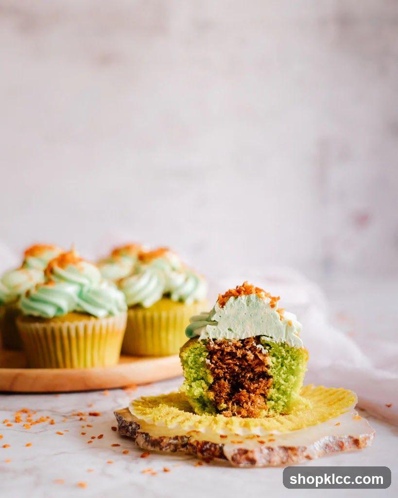 Green Frosted Cupcakes