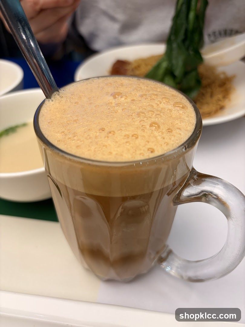 Foamy Drink with Noodles