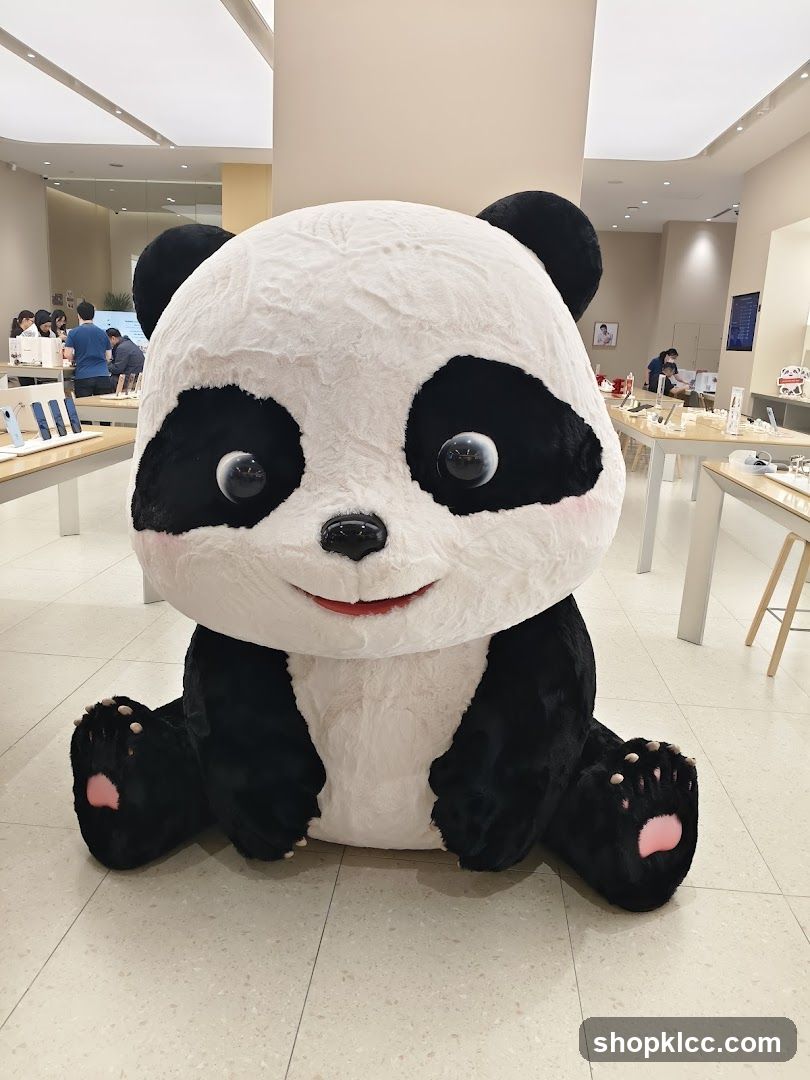 Giant Panda Mascot in Store