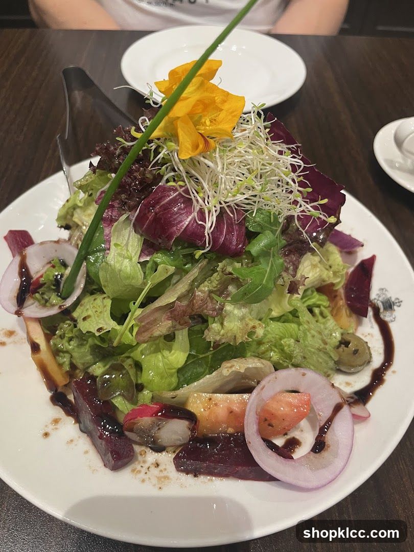 Salad with Edible Flower