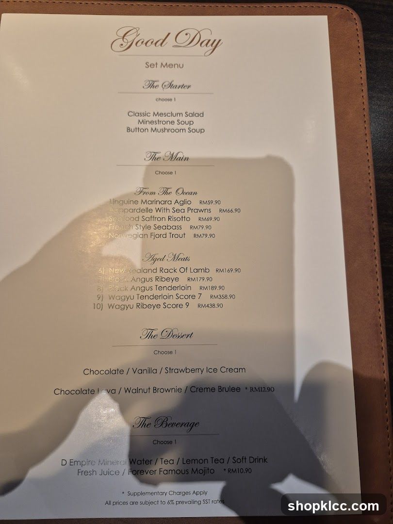 Good Day Set Menu