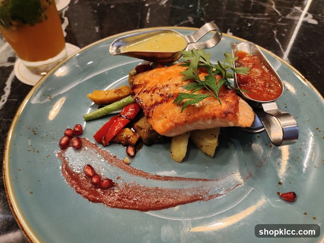 Salmon with Vegetables and Sauces