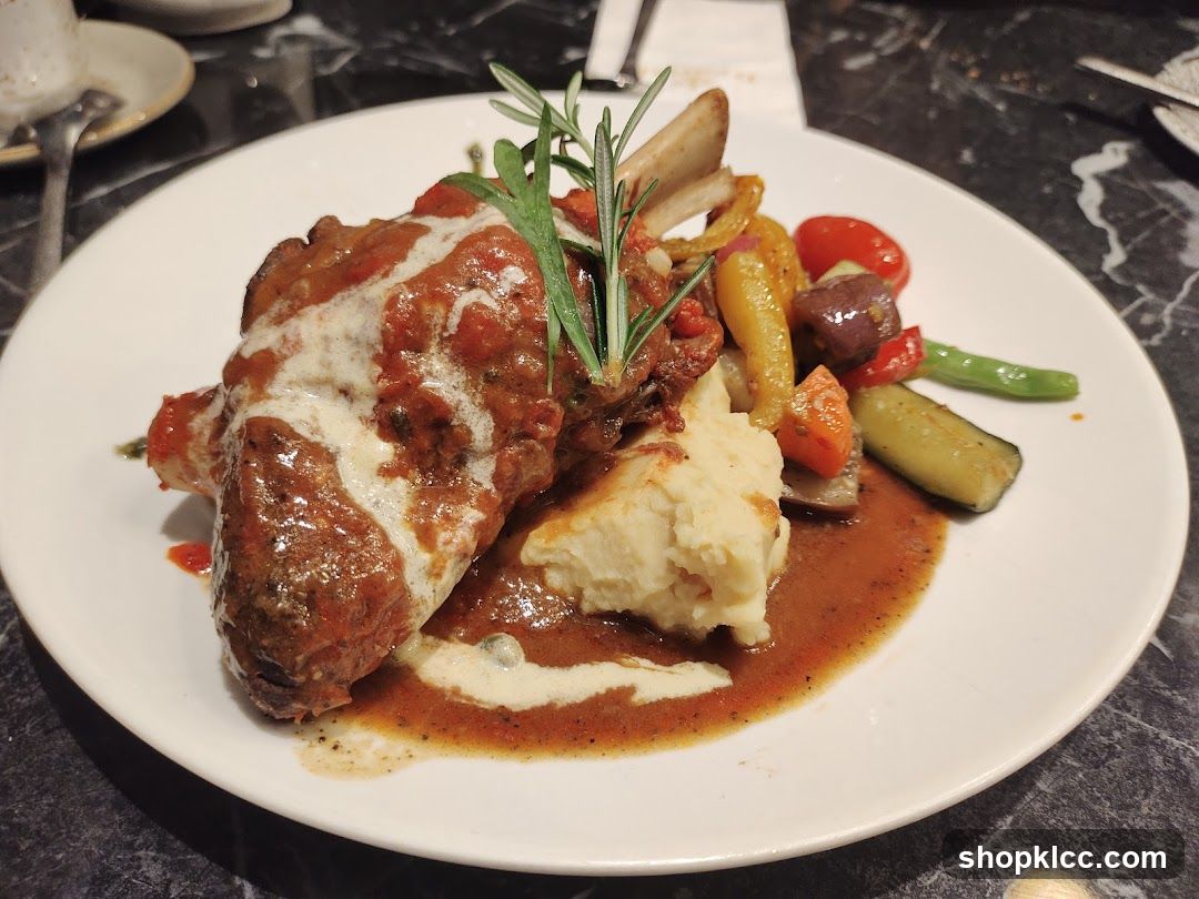 Lamb Shank with Mashed Potatoes and Vegetables